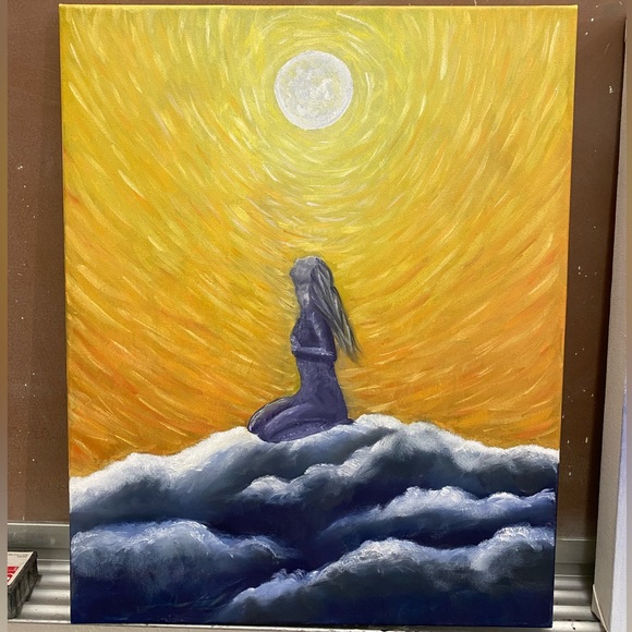 Oil painting hand painted.